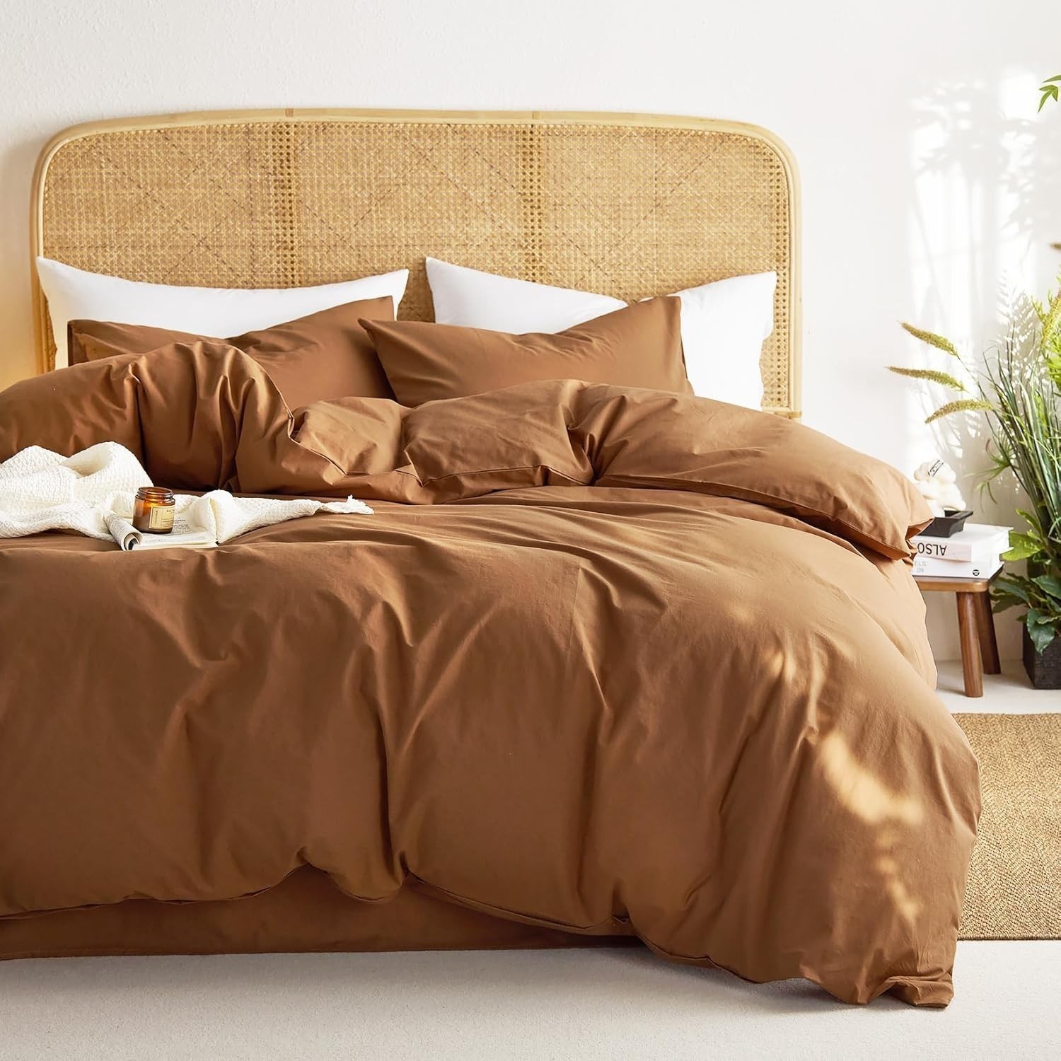 Cotton Duvet Cover Set King 100% Washed Cotton Breathable Bedding Set 3 Piece gallery