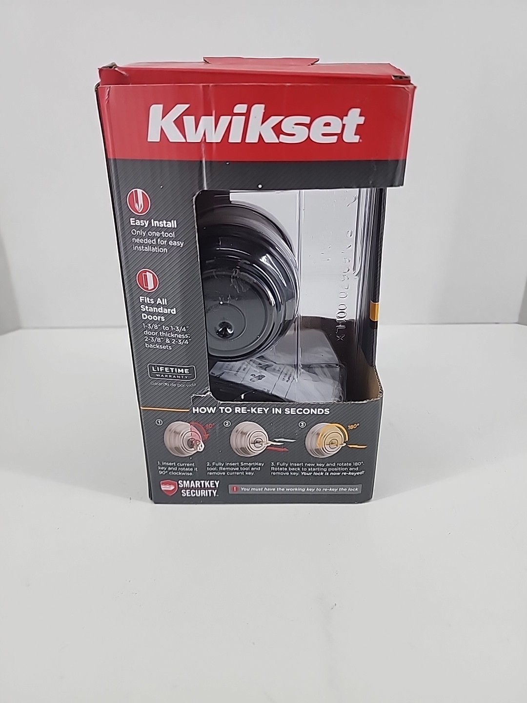 NEW KWIKSET 99800-122 KW1 Deadbolt Keyed One Side Venetian Bronze SmartKey Open gallery