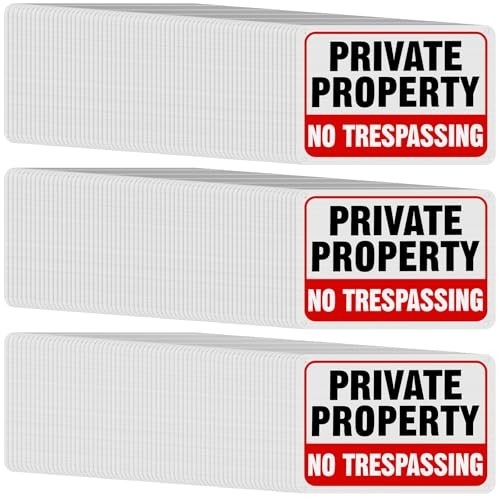 200 Pack No Trespassing Private Property Aluminum Warning Signs 7 x 10 gallery