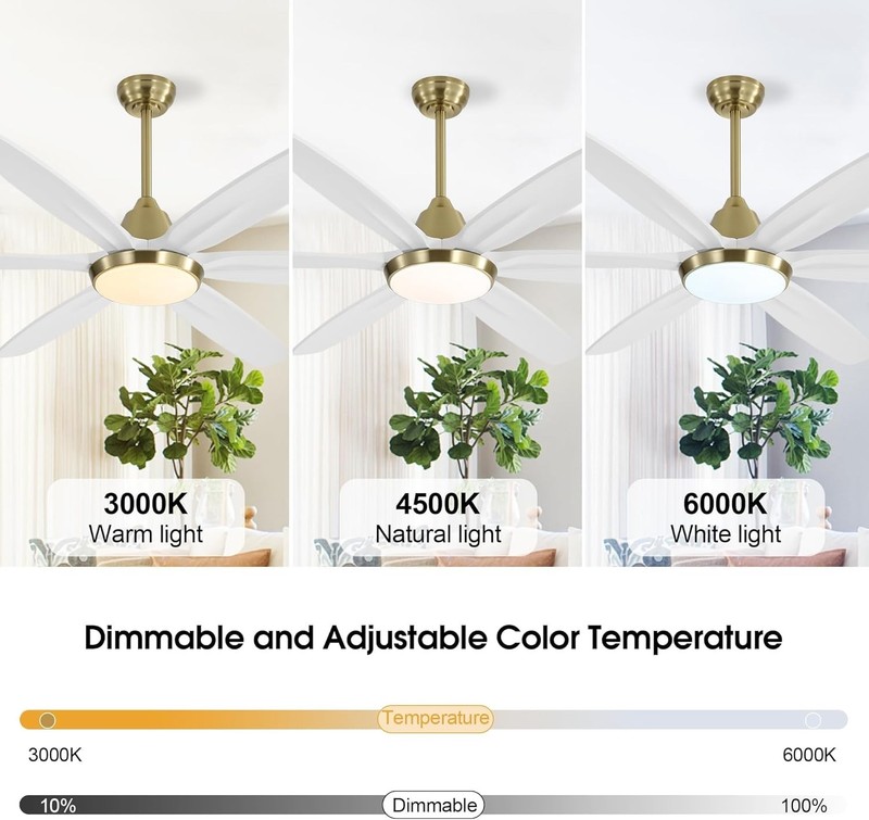 60" Ceiling Fans With Lights Solid Wood Modern Ceiling Fan With Remote Dimmable gallery