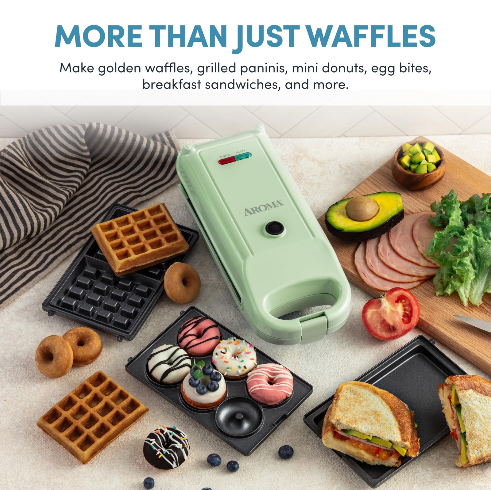 ® Swap & Flip Waffle Maker with Removable Plates 3-in-1 Panini Press Mini Don... gallery