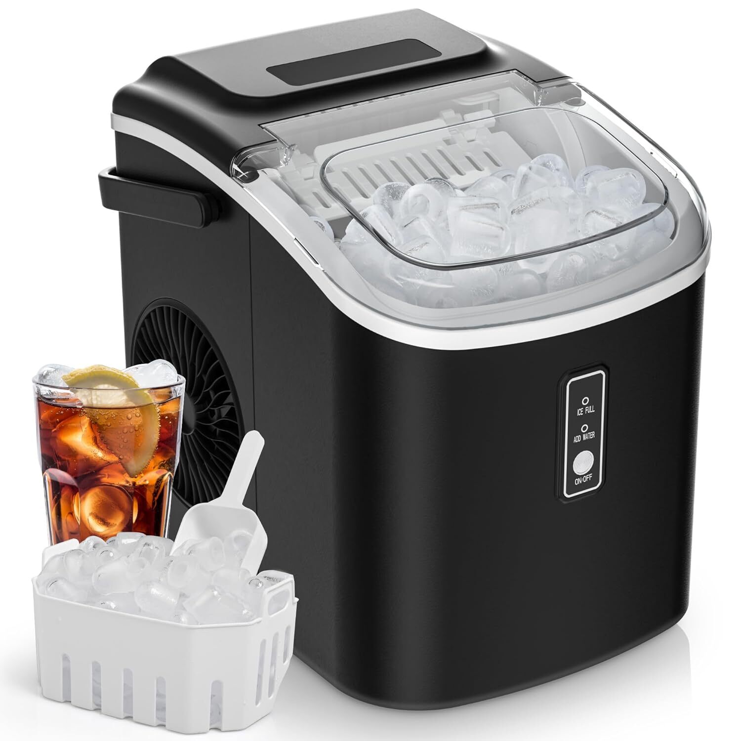 Countertop Ice Maker w/ Handle, 26lbs/Day, 9 Cubes in 6 Min, Auto Clean, Scoop gallery