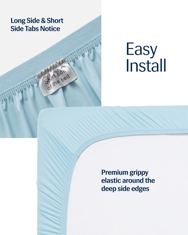 ® Evercool®+ Fitted Sheet, Full Size, Light Blue, 15" Deep (up to 18’’), Brea... gallery