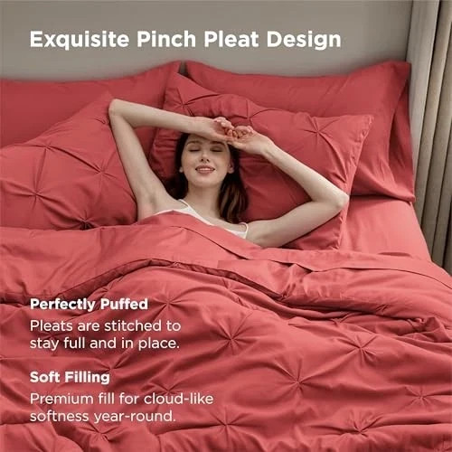 Size Comforter Set Coral Red - Bed in a Bag Bedding Set 7 King 05 - Coral gallery