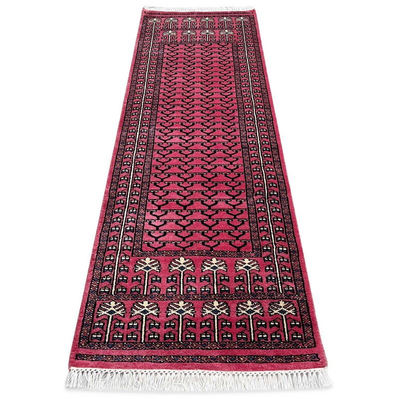 Handmade Hand Knotted Wool Runner Rug, 2x6 ft, Peach, Traditional Parda gallery