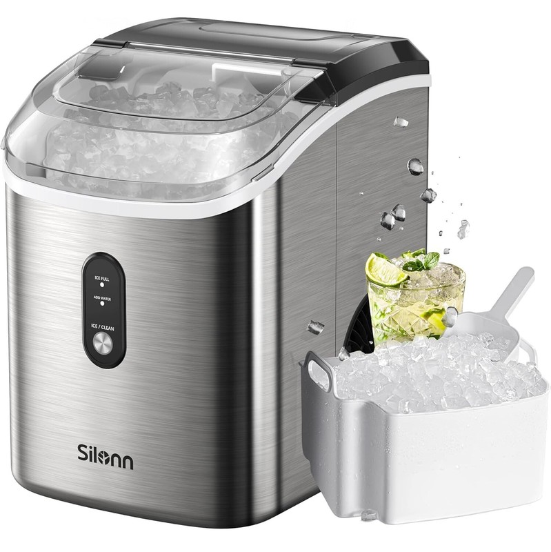 Elegant Nugget Ice Maker – 33lbs Per Day, Self-Cleaning & Portable for Home gallery
