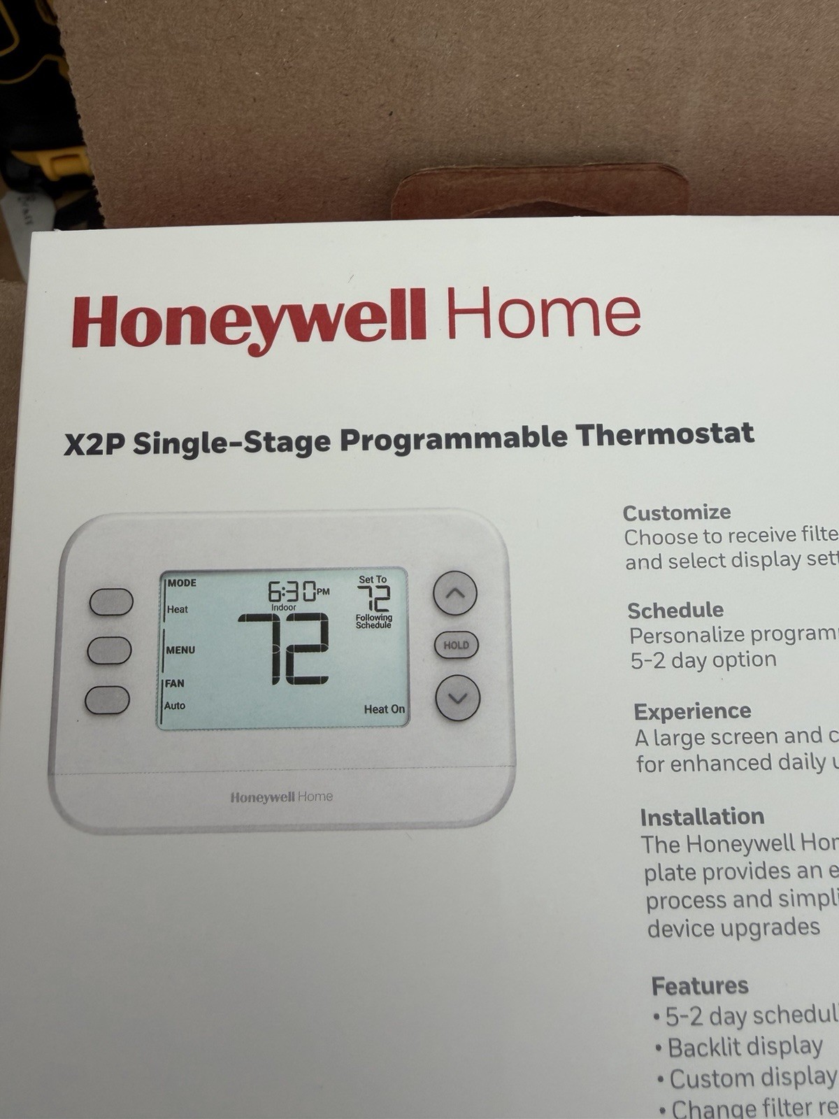Honeywell Home X2P Programmable Thermostat, Single-Stage, 1-Heat/1-Cool gallery