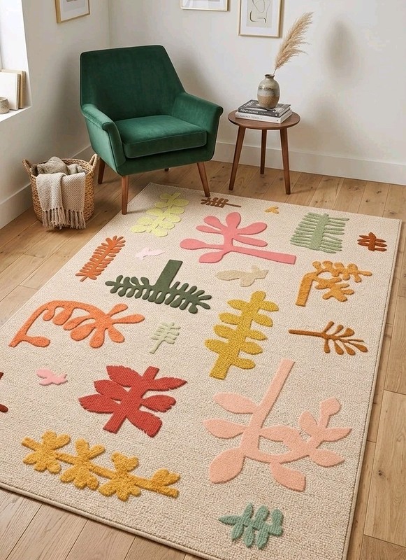 Herringbone Patterns Wool Rug High Low Loop Cut Pile For Living Area Bedroom gallery