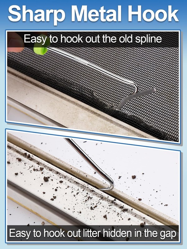 Screen Repair Kit - 3 in 1 Screen Tools Including Roller, 0.125in x 32.8ft Sp... gallery