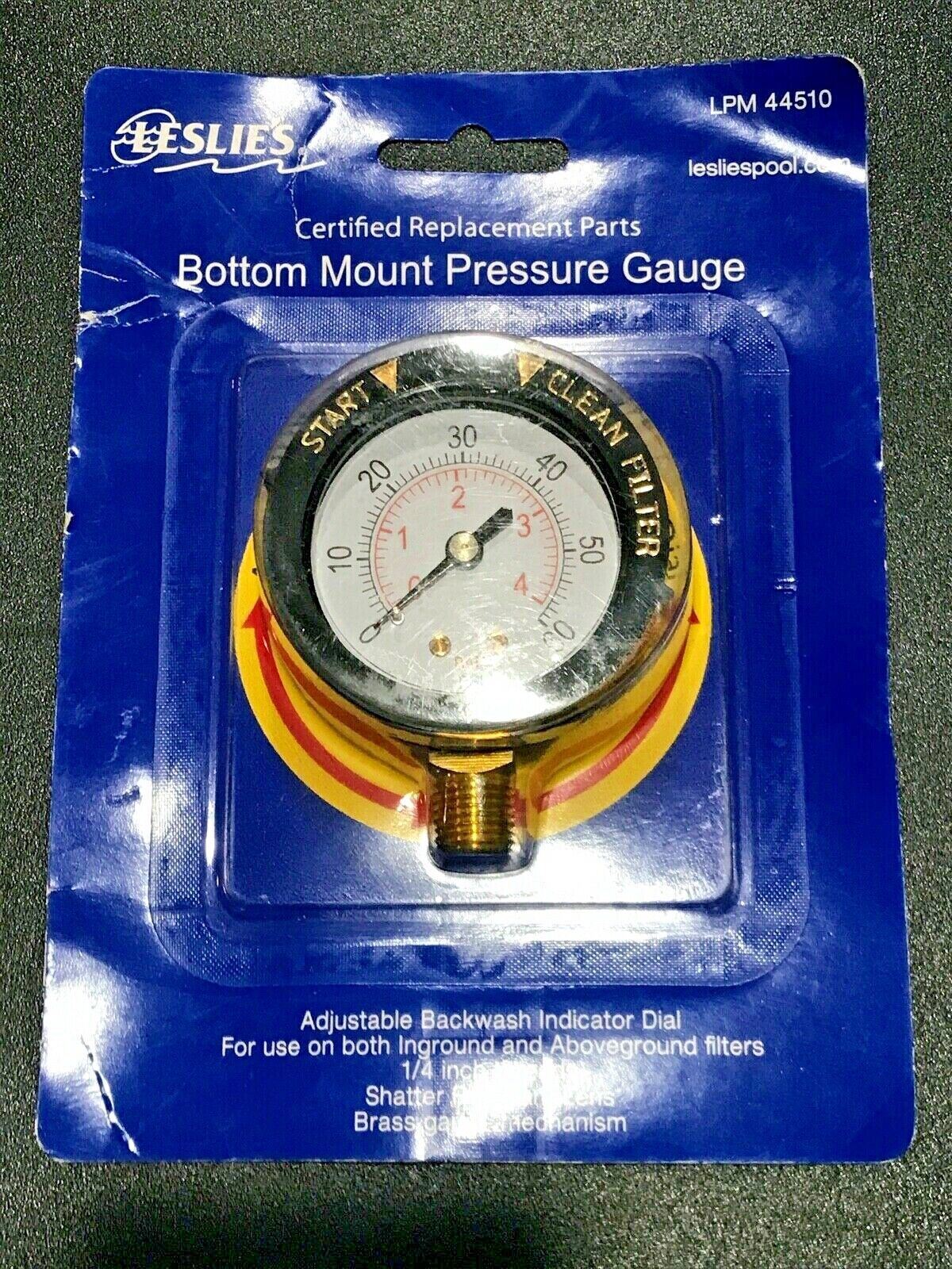 Leslie's LPM 44510 Bottom Mount Pressure Gauge 1/4" Thread -New gallery