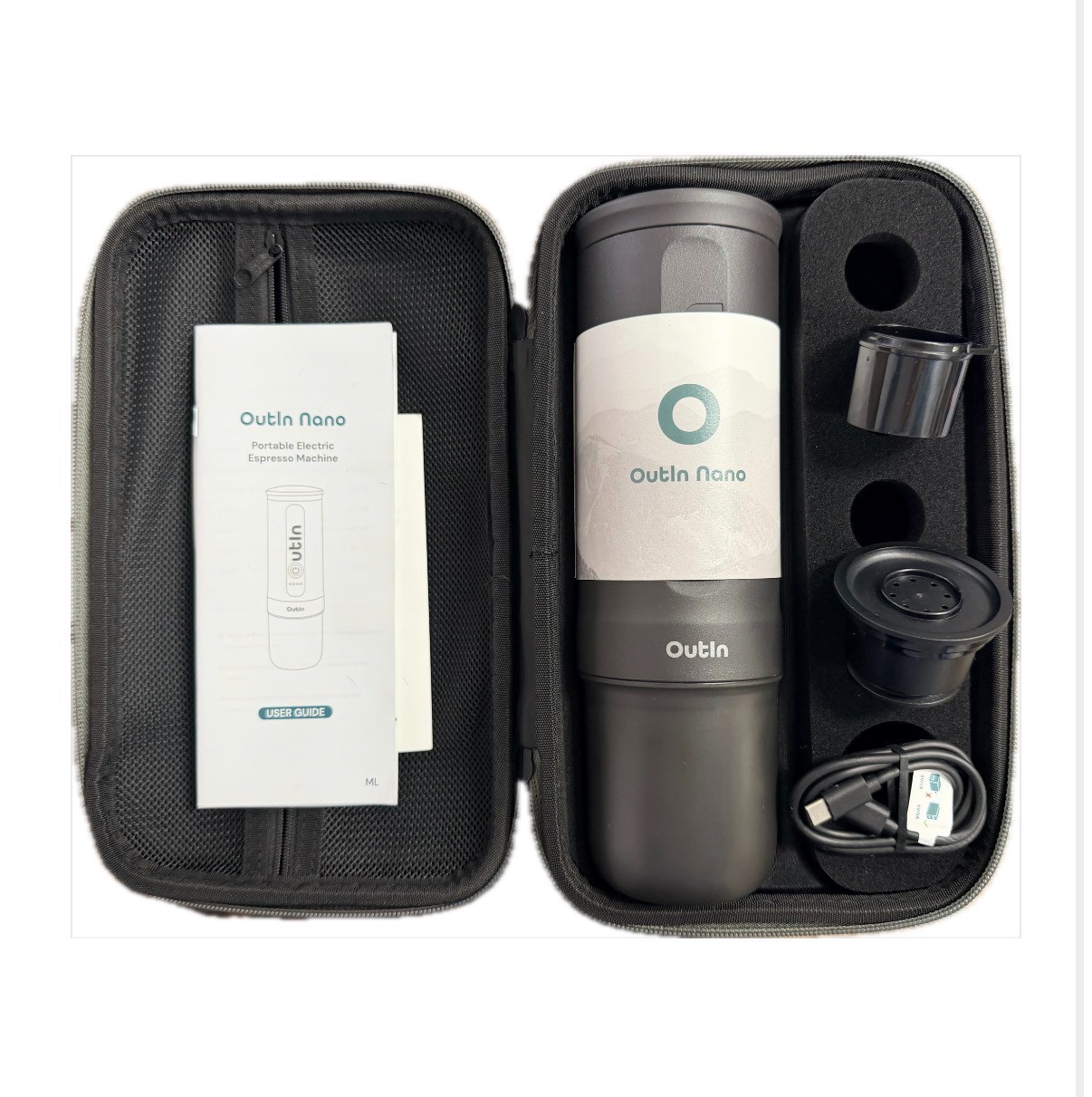 OutIn Nano Portable Electric Espresso Machine with Carrying Bag gallery