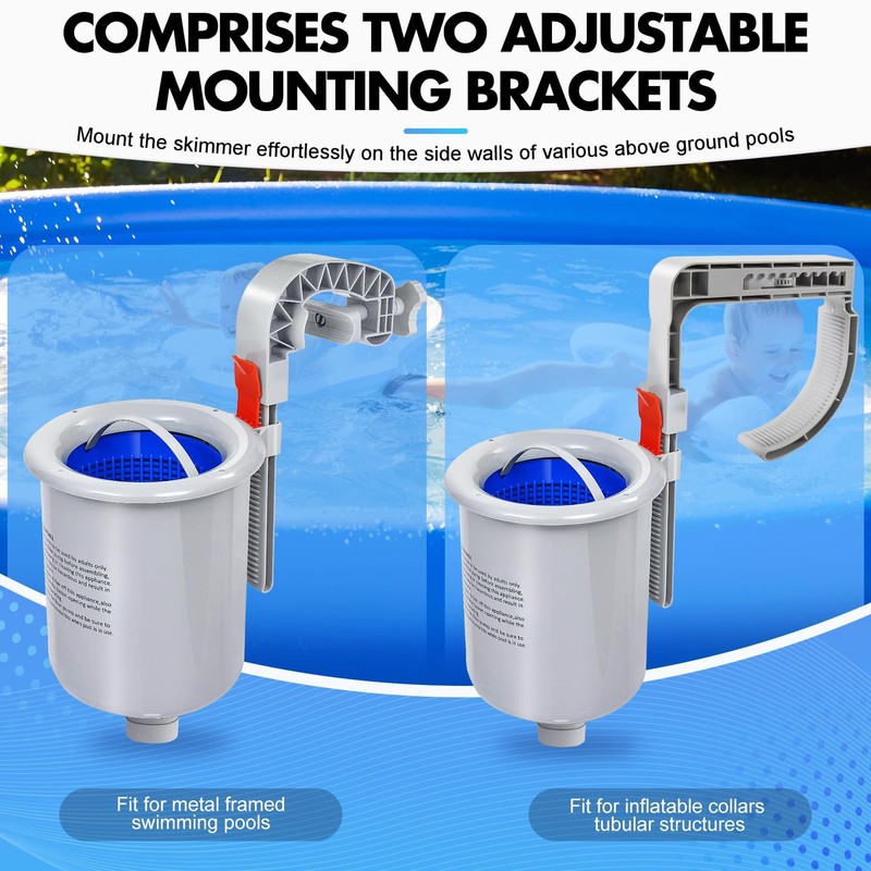 Automatic Above Ground Pool Skimmer with Removable Basket & Floating Filter gallery