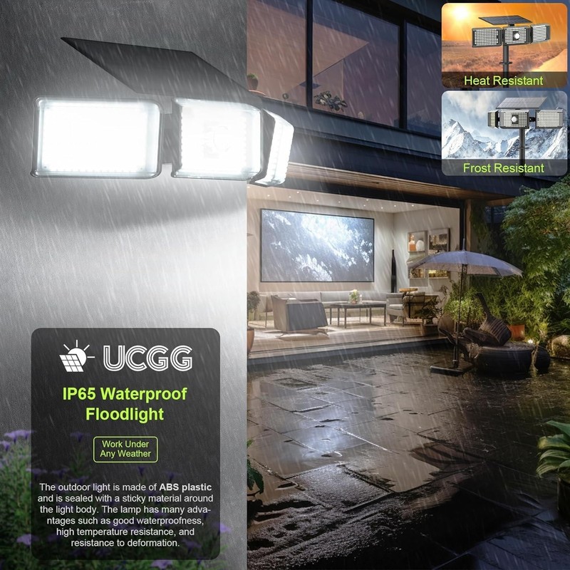 Motion Sensor Outdoor Lights, 3600LM 260 LED Solar Lights with 2 Install Opti... gallery