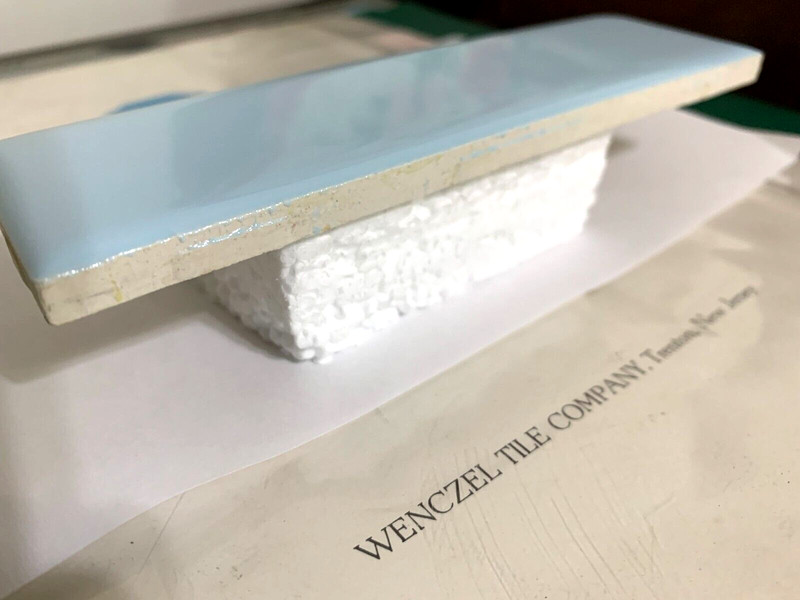 Wenczel Ceramic 2" x 6" Flat Surface Bullnose *Pastel Blue* Gloss *2* pcs gallery