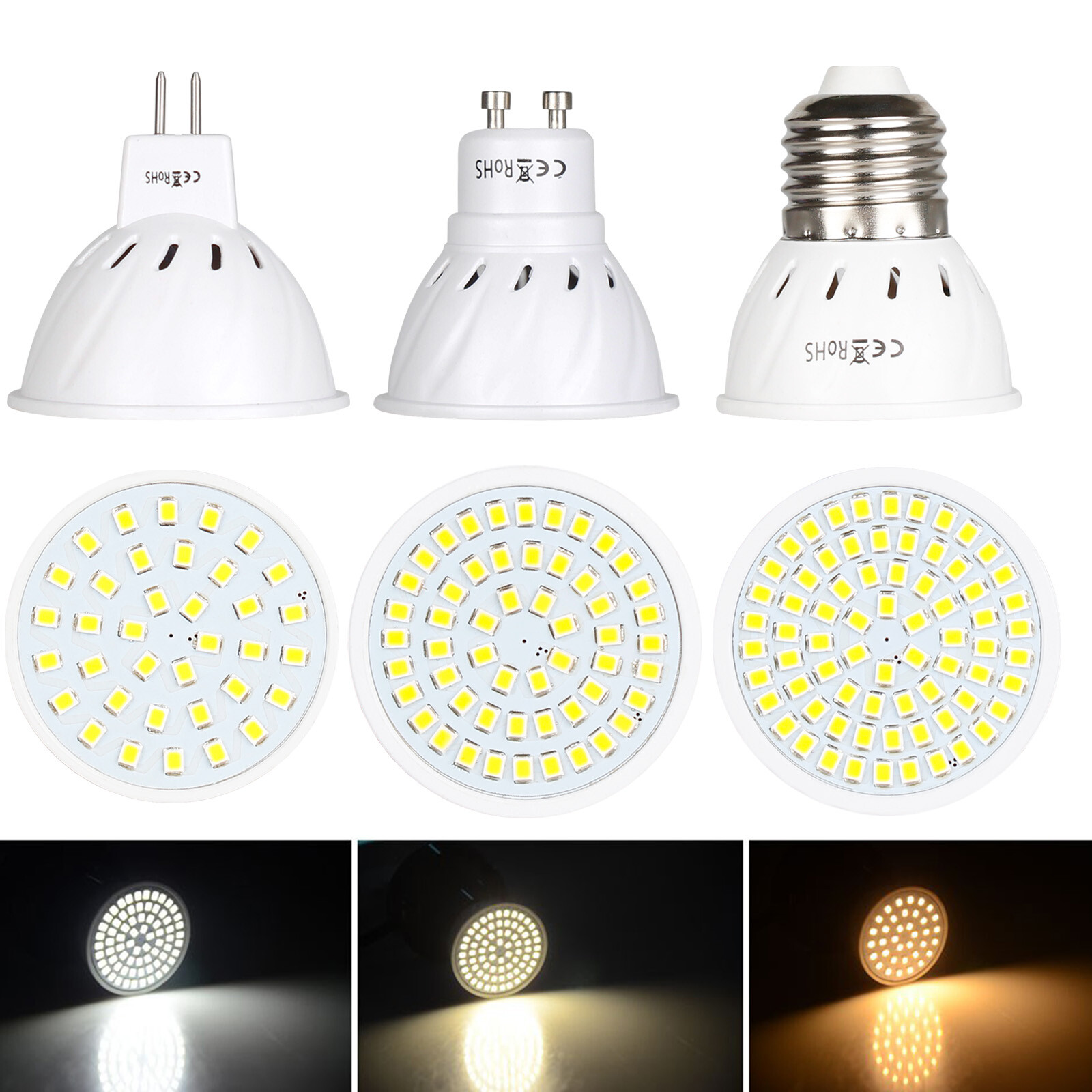 LED Bulb Spotlight 3W 5W 7W MR16 GU10 E27 2835 SMD Replaced 35W Halogen Lamps US gallery