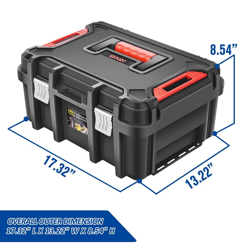 2x Large Tool Box Lockable Organizer Storage Set for Workshop Garage Household gallery