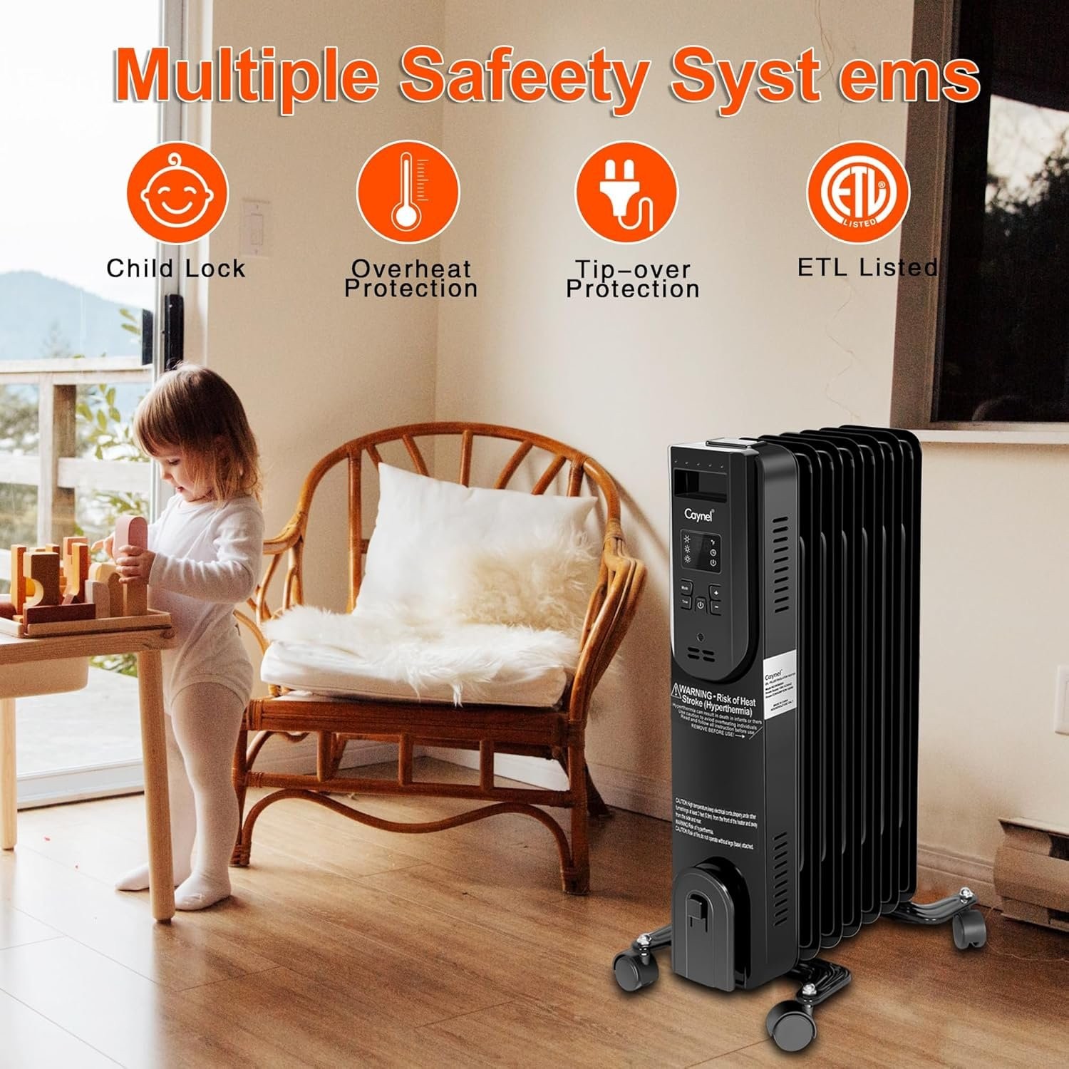 Thermostat Space Adjustable Oil Filled Radiator Heater 3 Modes Quiet Heater gallery