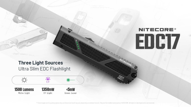Nitecore EDC17 1500 Lumen Rechargeable EDC Flashlight with UV and Laser gallery