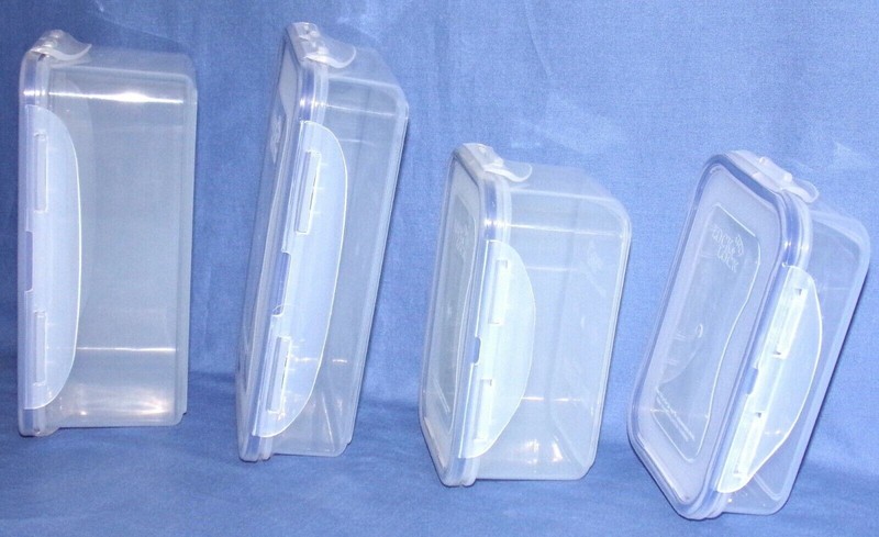 Lock & Lock 5 Containers 152oz w/handle in Lid 47oz 27oz 20oz 12oz Rectangles gallery