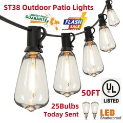 1 Set String Lights – 50 Ft LED Outdoor String Lights – Shatterproof, Waterproof