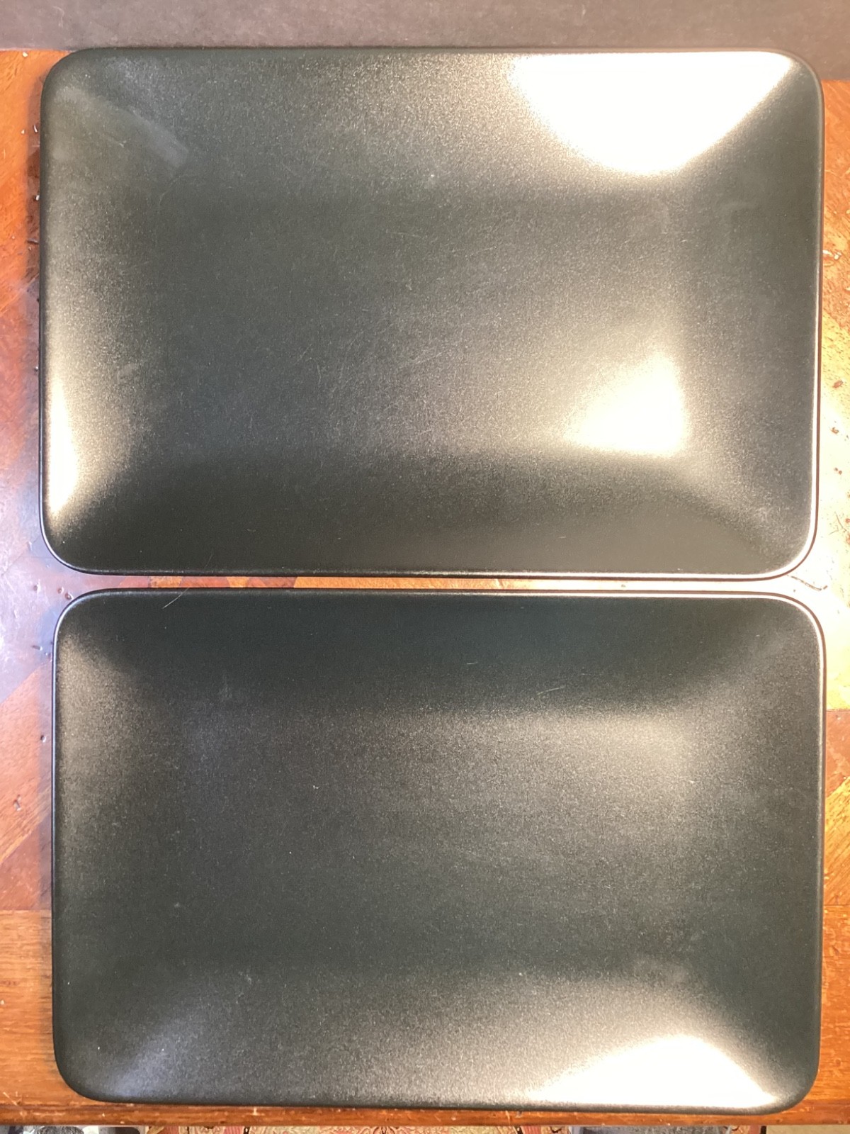 2x Ikea Dinera Rectangle Dinner Plates BLACK 11.5" x 7-7/8” Romania #18691 gallery