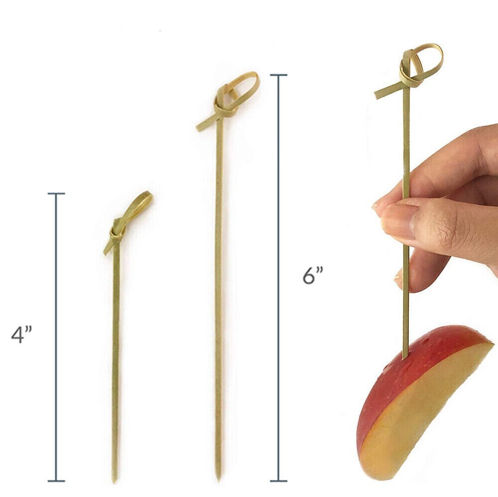Fruit Appetizer Kabob BBQ Twisted End Knotted Bamboo Skewers 4 inch or 6 inch gallery