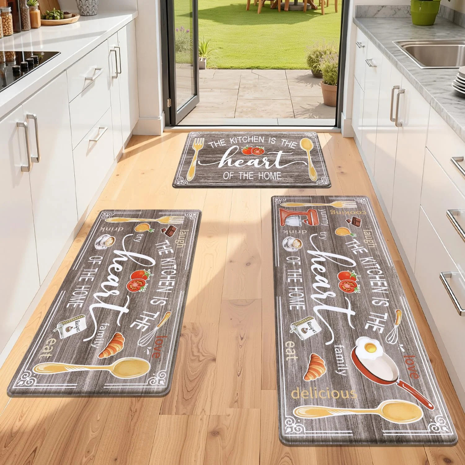 Yamaziot Anti Fatigue Kitchen Rug Set of 3, Non-Slip Waterproof Farmhouse Cushio gallery
