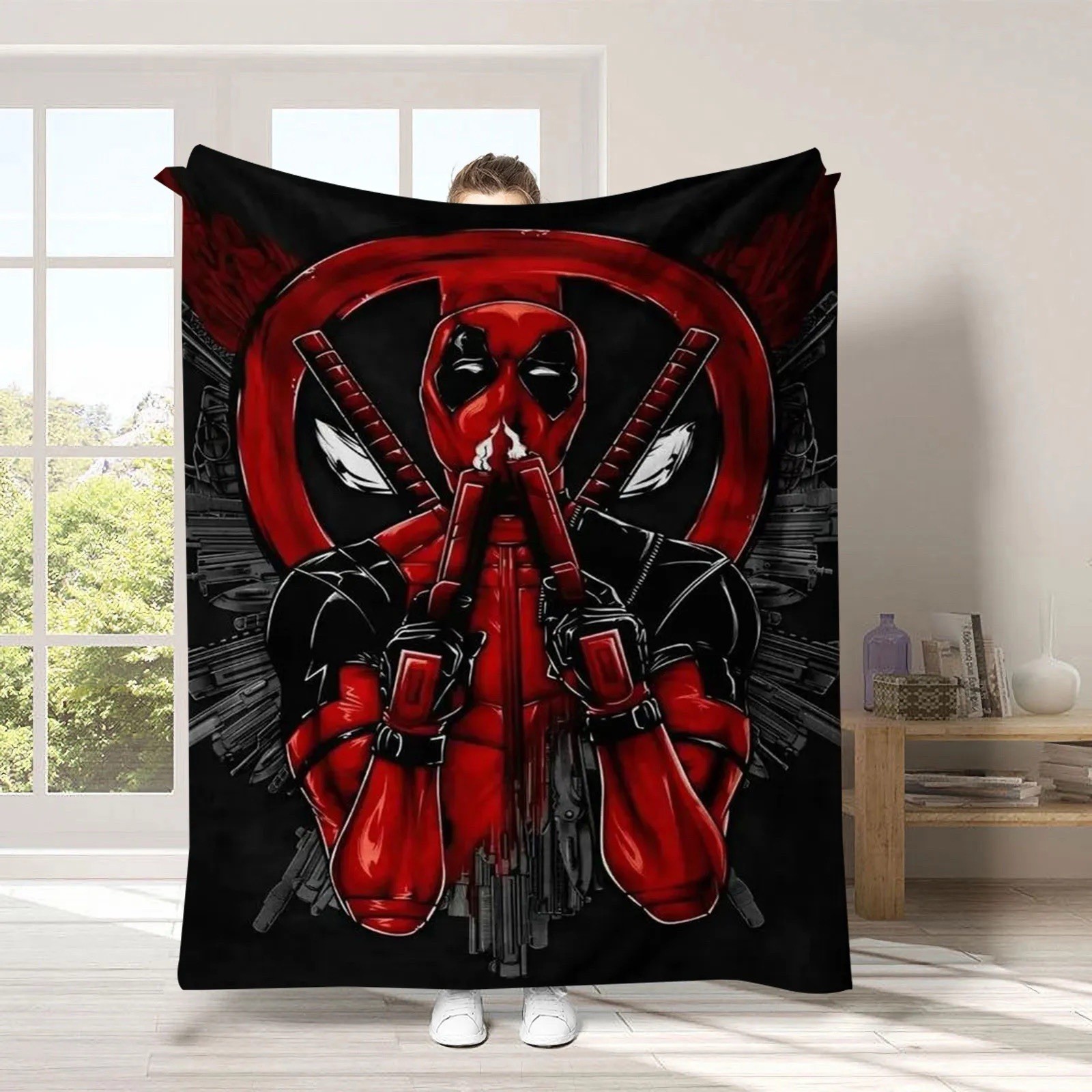 Marvel Deadpool Throw Blanket Soft, Comic Book Movie Themed 50x60in gallery