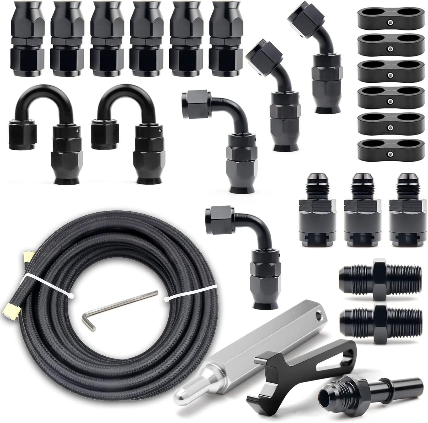 6AN PTFE Fuel Line Kit,Nylon Stainless Steel Braided Fuel Hose,LS Swap EFI E85.. gallery