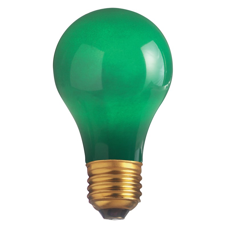 4 Pack CERAMIC SOLID GREEN BULBS A19 25W 120V Medium E26 Base 25A19 Dimmable gallery