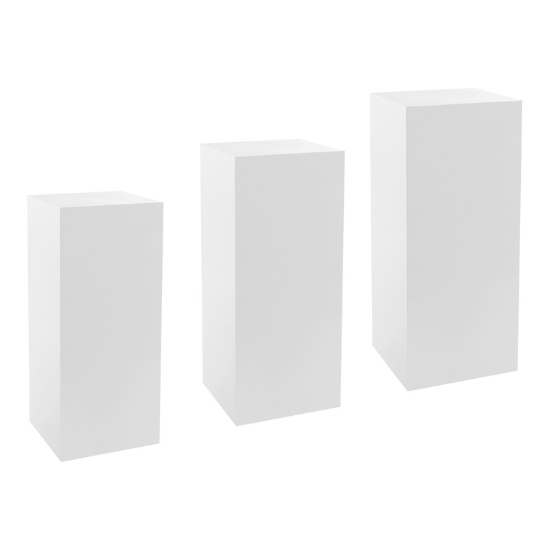 Metal Cube Pedestal Table Display Riser Flower Sculputure Lamp Base Stand 3pcs gallery