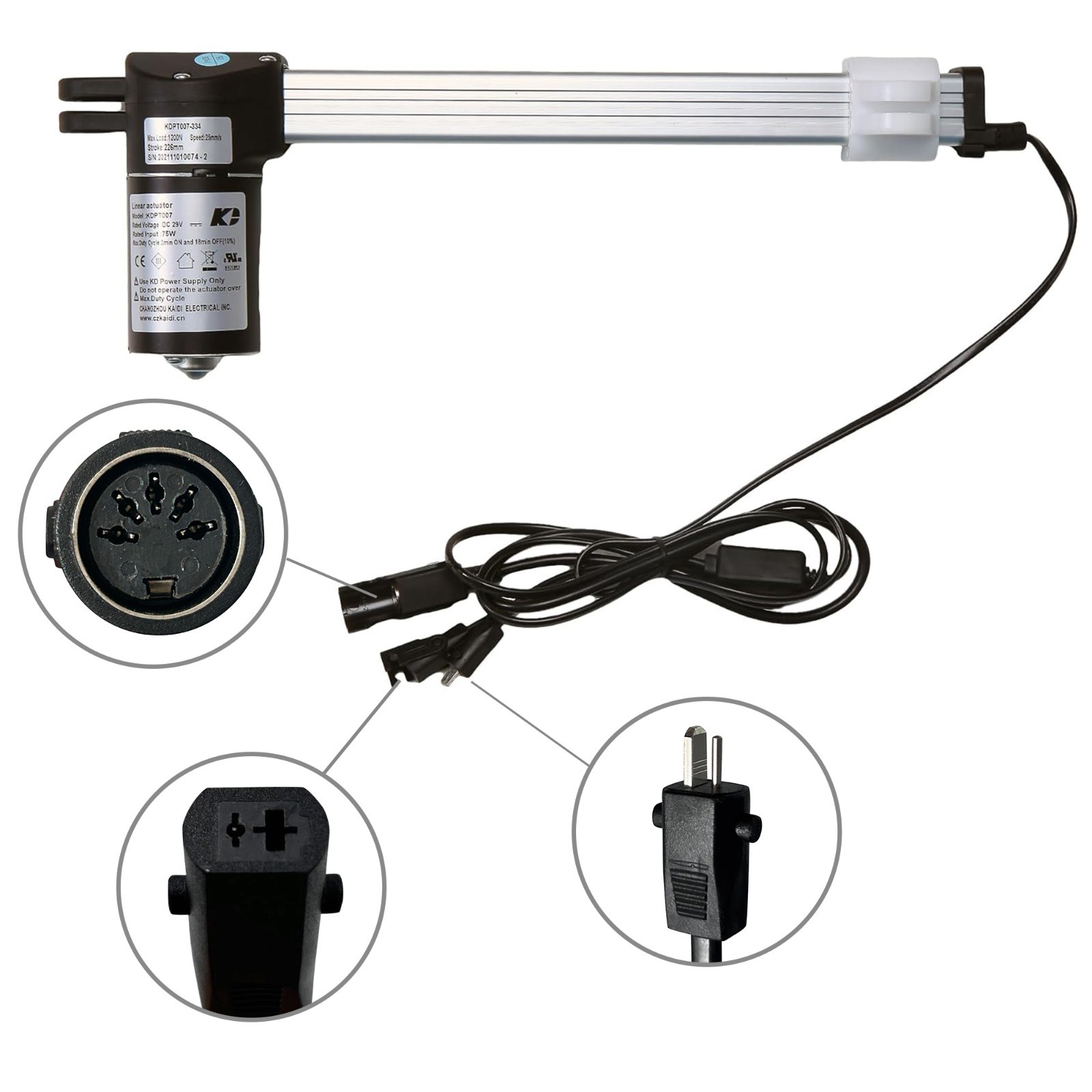 Kaidi Linear Actuator Motor Kit Model KDPT007-334 for Power Recliner Lift Chairs gallery