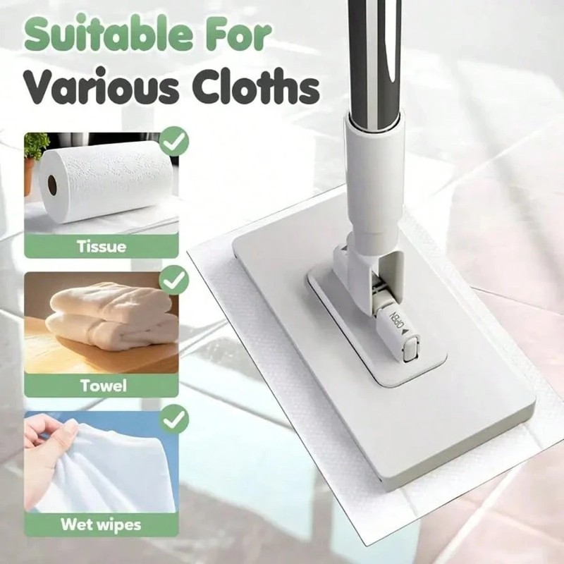Mini Flat Mop with Long Handle Hands-Free Cloth Replacement Wall Window Cleaner gallery