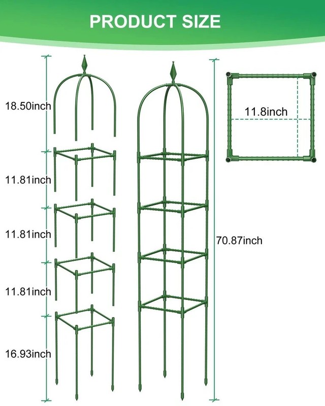 2-Pack 6FT Rustproof Garden Trellis for Climbing Plants - Heavy-Duty Support gallery