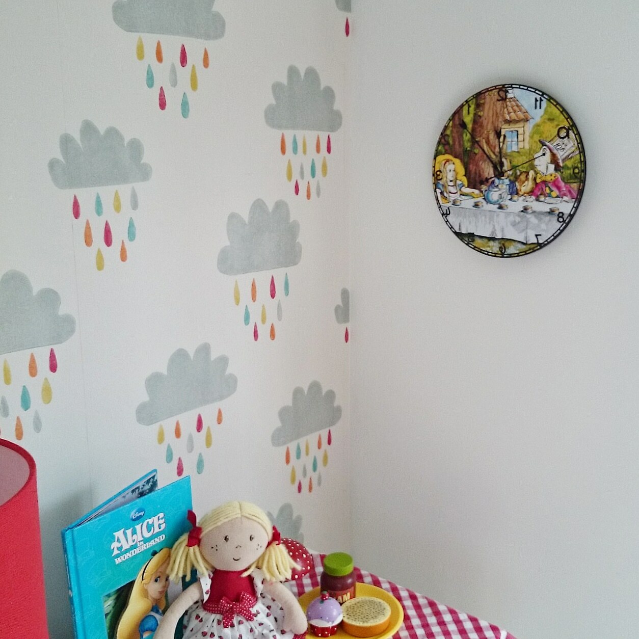 Alice Backwards Hanging Wall Clock Tea Party Novelty Gift Home Decoration gallery