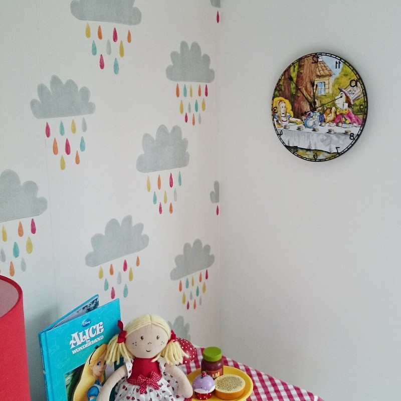 Alice Backwards Hanging Wall Clock Tea Party Novelty Gift Home Decoration gallery