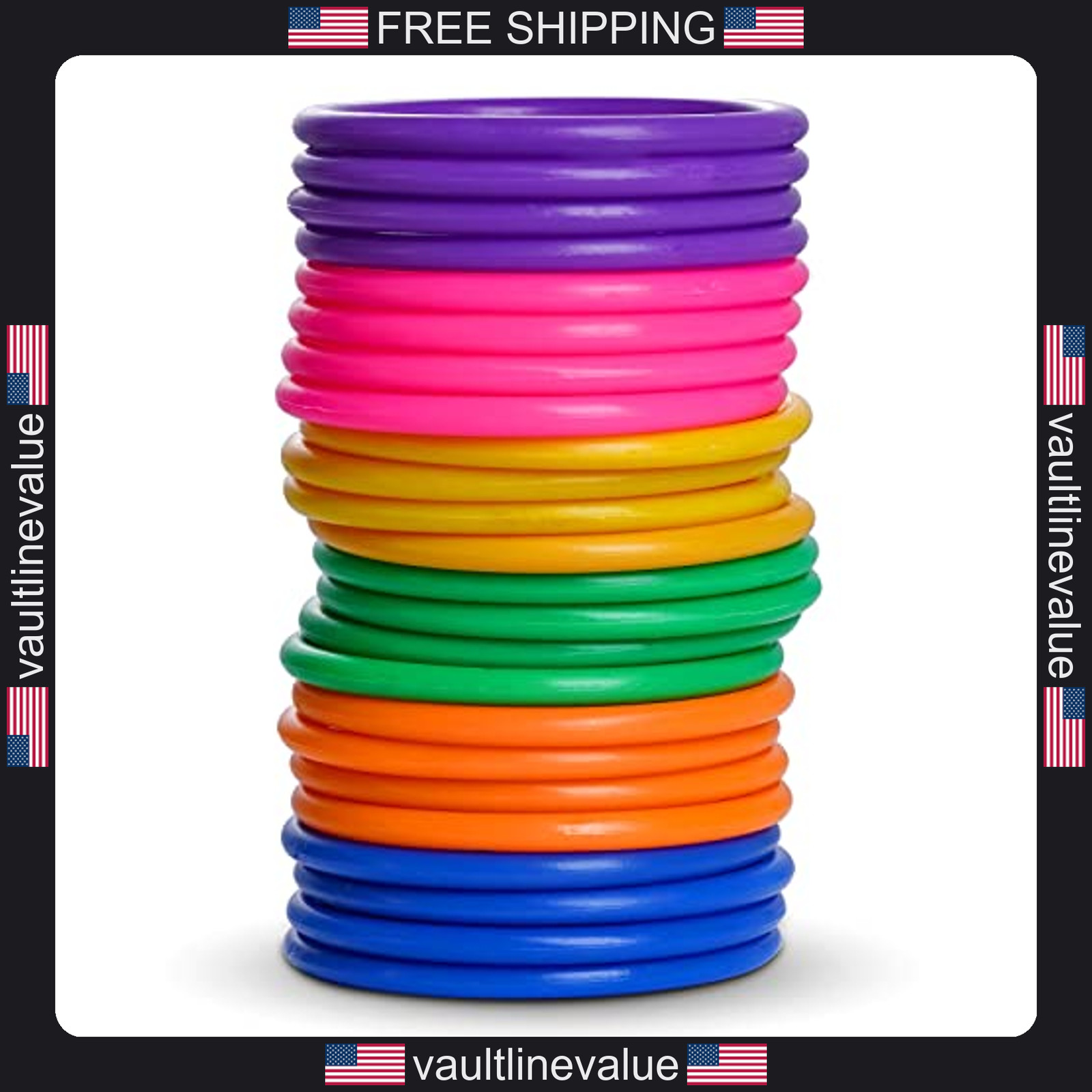 Topbuti 24 Pcs Plastic Toss Rings Ring Toss Game Outdoor Garden Backyard gallery