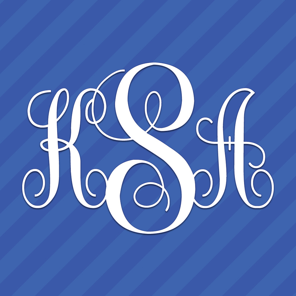 Vine Interlocking Monogram Letters Initials Vinyl Decal Sticker gallery