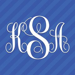 Vine Interlocking Monogram Letters Initials Vinyl Decal Sticker