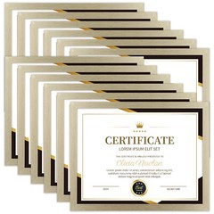 Certificate Frames Document frames 8.5×11 for Wall Or Tabletop , Set of 12 Gold