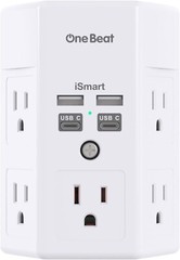5 Outlet Extender, Multi Plug Outlet, 2 Type-C, 2 USB Wall Charger Surge 1680J