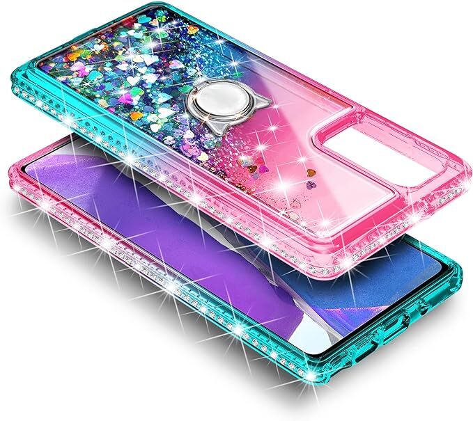 For Gabb Phone 3 Pro Case Liquid Glitter Phone Cover w/ Tempered Glass & Lanyard gallery