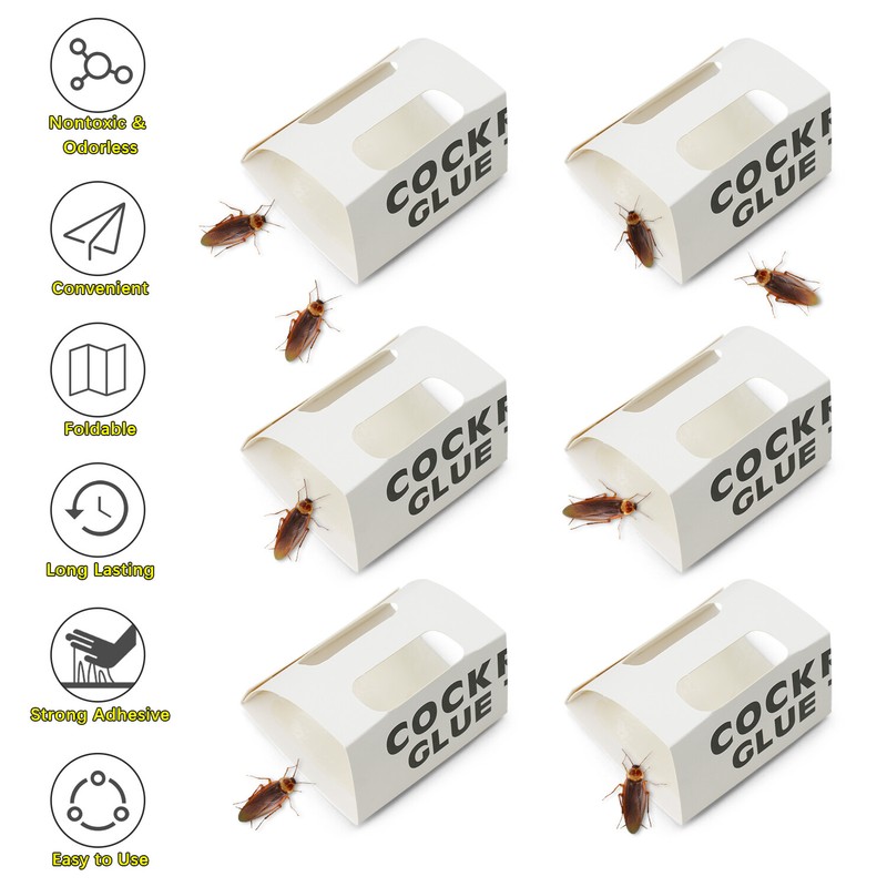 6-48PCS Roach Trap Pest Cockroach Killer Glue Catchers Indoor Roach Insect Motel gallery