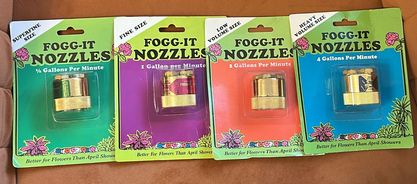 Fogg Style Brass Misting Nozzle Variety 4 Pack – 1/2, 1, 2 & 4 GPM Set gallery