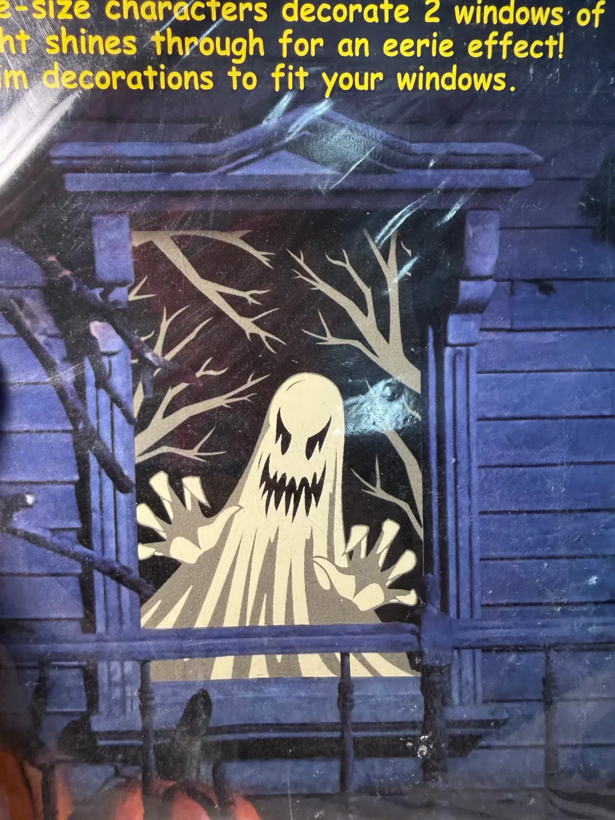 Amscan Window Silhouettes Halloween Ghost 33.5x65in Window Decals 2Pc Set gallery