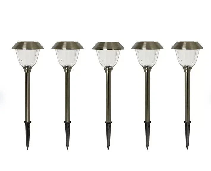 Member's Mark 5-Piece LED Solar Path Lights, Stainless Steel gallery