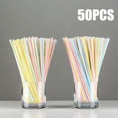 50-1000Pcs Drinking Straw Multicolor Flexible Plastic Bendy Straws Milk Tea Bar