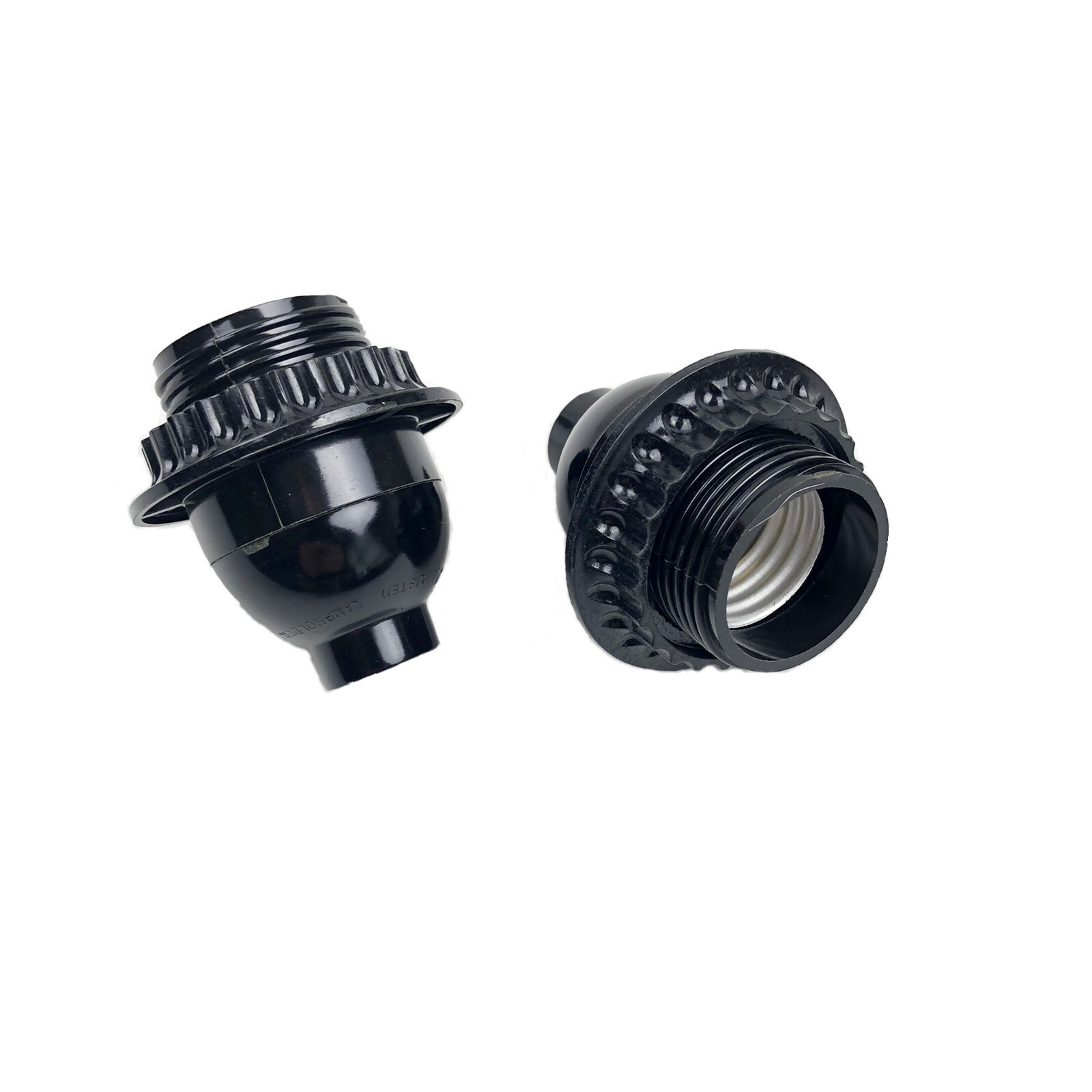 2 Pack Satco Phenolic Keyless Light Socket E26 E27 Base Lamp Replacement Black gallery