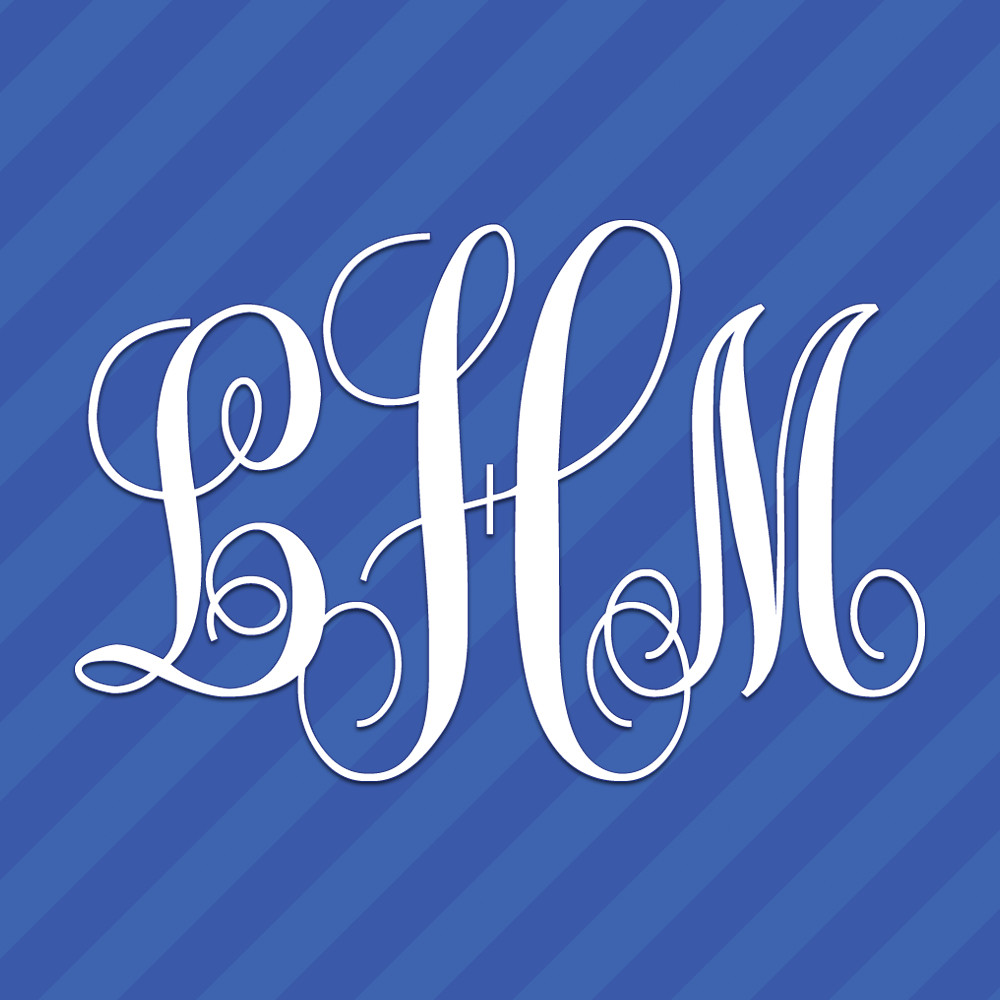 Vine Interlocking Monogram Letters Initials Vinyl Decal Sticker gallery