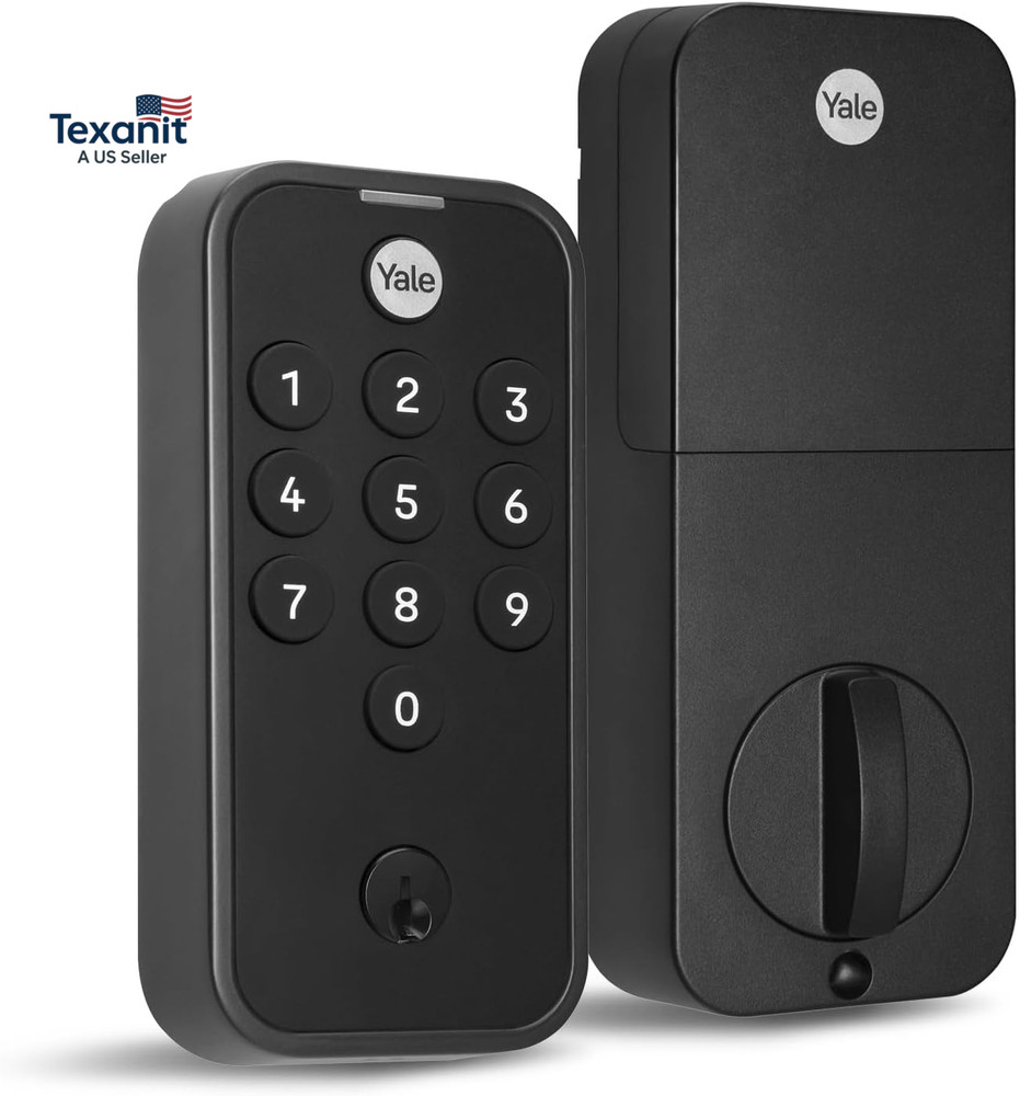 Black Suede Code Keypad Deadbolt Front Door Lock for Keyless Entry, YED210-NR-BS